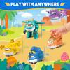 Super Wings 14-Pack Transforming Toys, 2 Inch Airplane Collector Character Toy with Dinosaur Mini Collectible Action Figure with