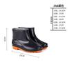 Water shoes medium tube rainproof black labor insurance velvet rain shoes men's water boots PVC rubber