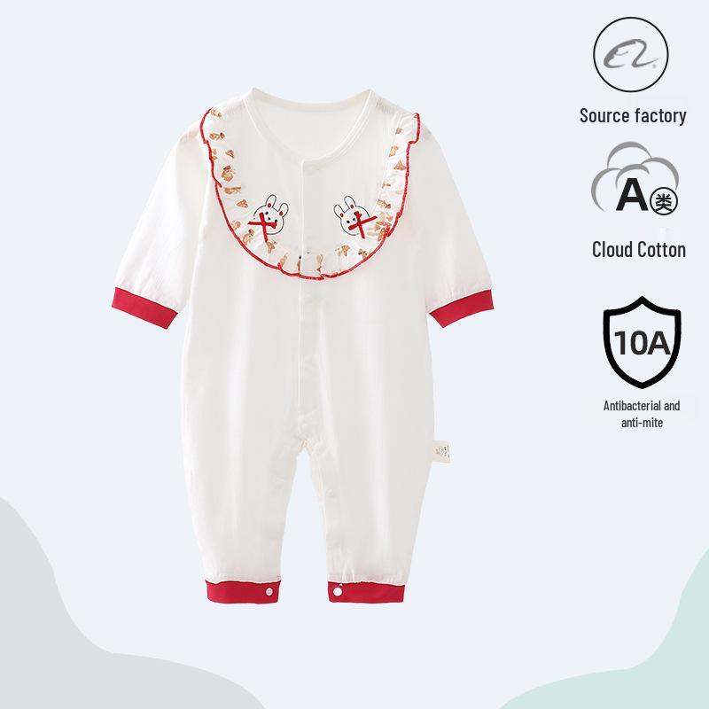 Unisex Baby Langarm Baumwoll-Strampler - Sommer Krabbel- & Hausanzug