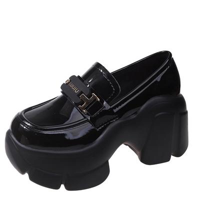 Fashion New Fashion Loafers for Women British Style Leather Shoes Thick Sole Schoolgirls Shoes Korean Fashion Zapatillas Mujer 8CM