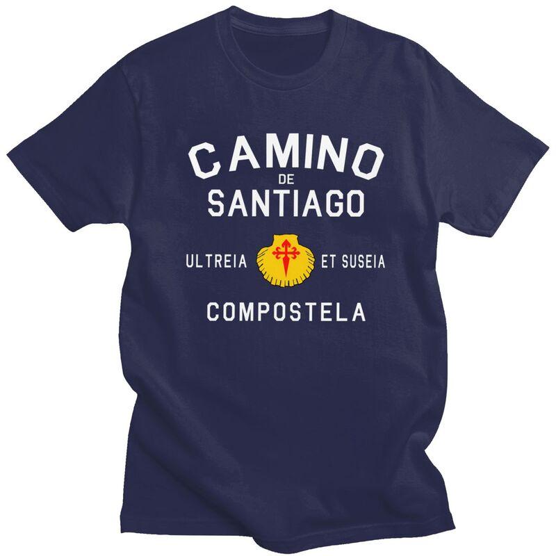 Custom Buen Camino De Santiago Tshirts for Men Short Sleeve Leisure T Shirt Cool Tshirts Loose Fit 100 Cotton Tees Gift Idea