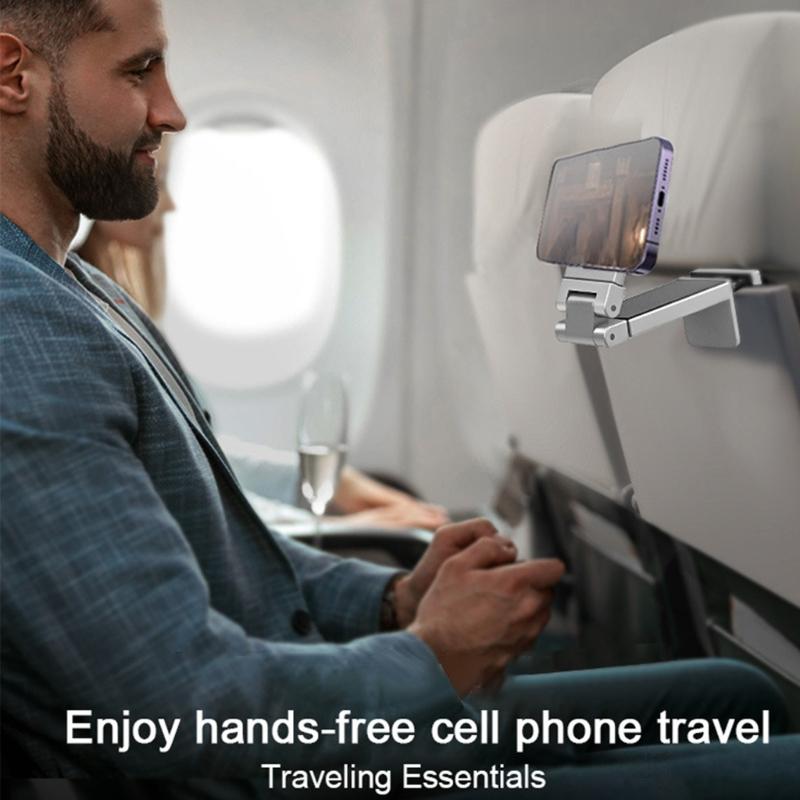 Portable Phone Mount Stand for Airplanes Train Desktop Use Magnetic Holder Adjustable Stand Foldable Hands Less Viewing