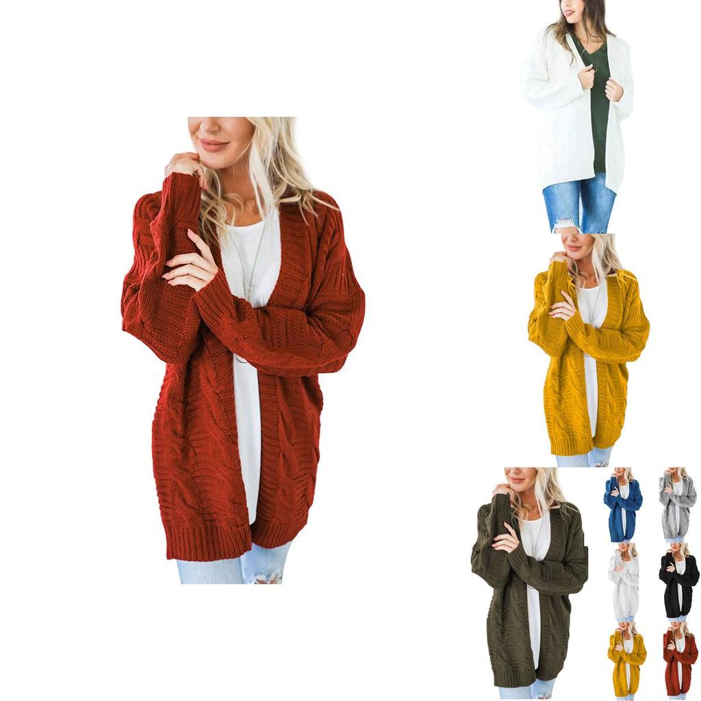 Elegant Women Cardigan Sleeve With Loose Long Fashionable Casual Knitted Sweater