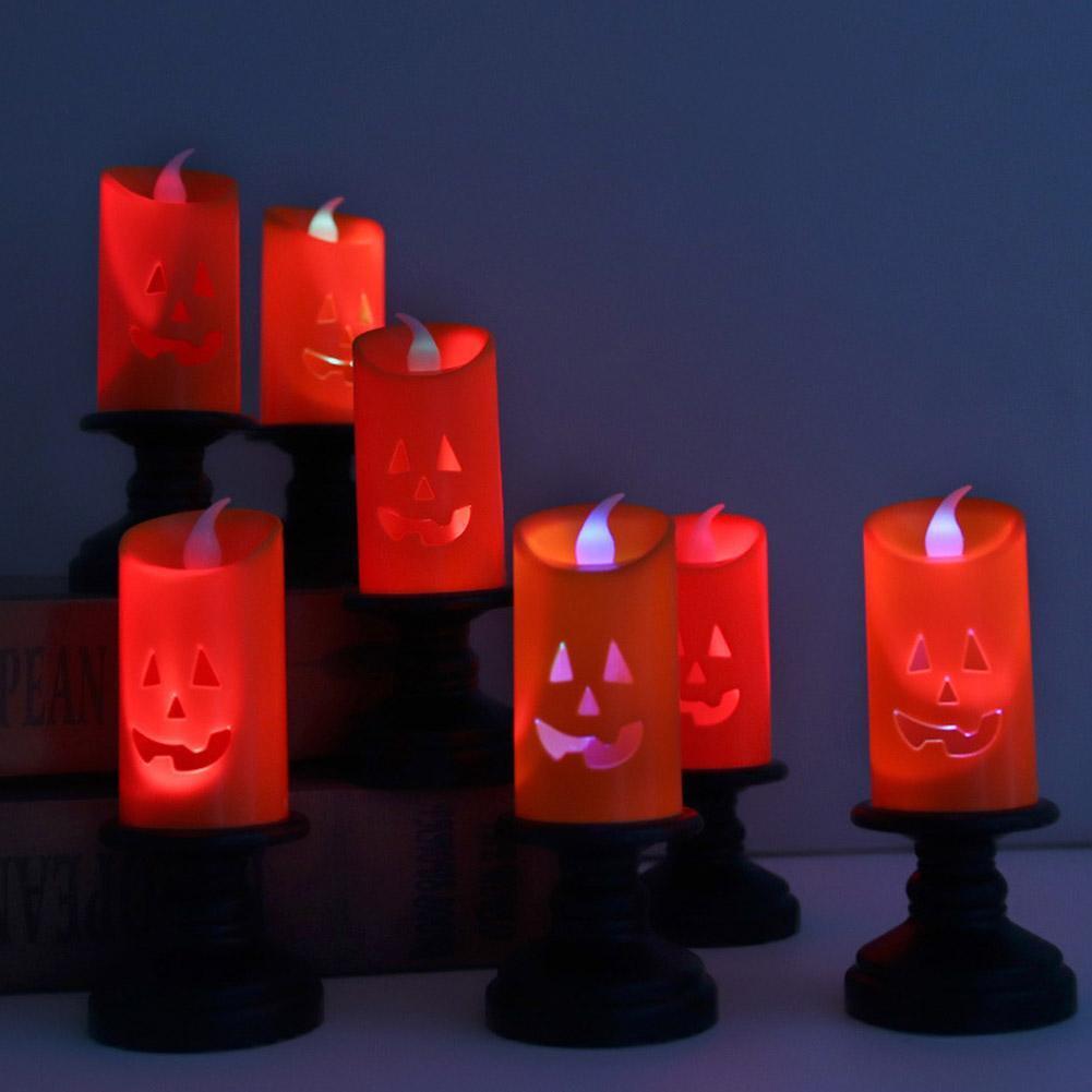 Halloween LED Light Candle Kolorowa dynia Dekoracja stołu Strona główna Impreza