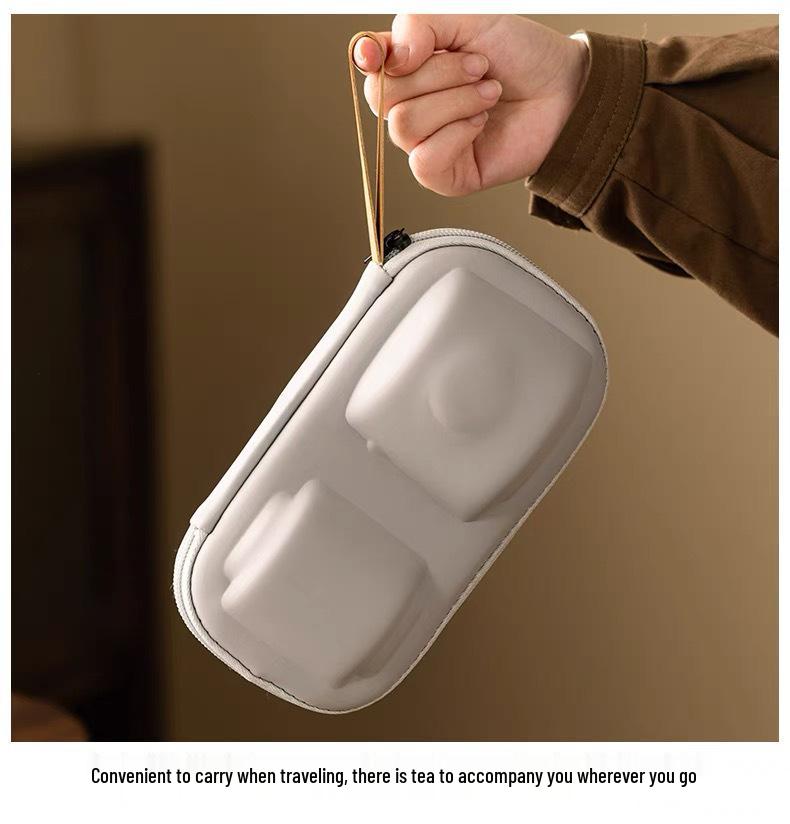 Portable Ceramic Travel Tea Set: Kuaike Cup for Outdoor Use, Corporate Events, and Holiday Gifts with Custom Logo Printing.