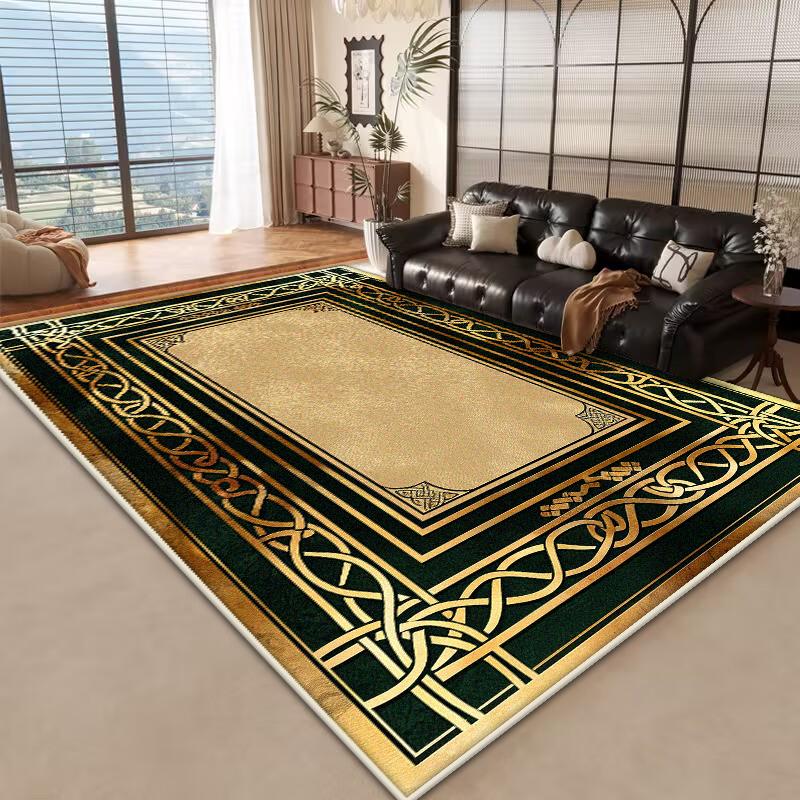 Golden Luxury Carpet Large Living Room Modern Decoration Home Rugs Non-slip Bedroom Mat Customizable Coffee Table Lounge Rugs