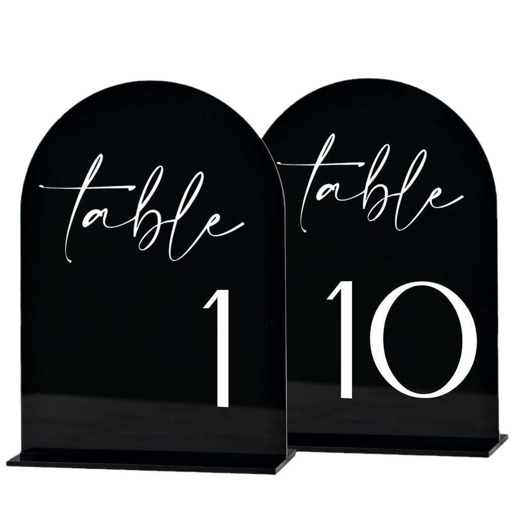 Arch Acrylic Wedding Table Number Card with Stand Mirrored Table Number Holder for Wedding Reception,Party,Anniversaries,Event