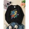 Motocross Riders Action Adventure Girls' Crewneck Sweatshirt, Round Neck Sweatshirt, Autumn and Winter Western Style