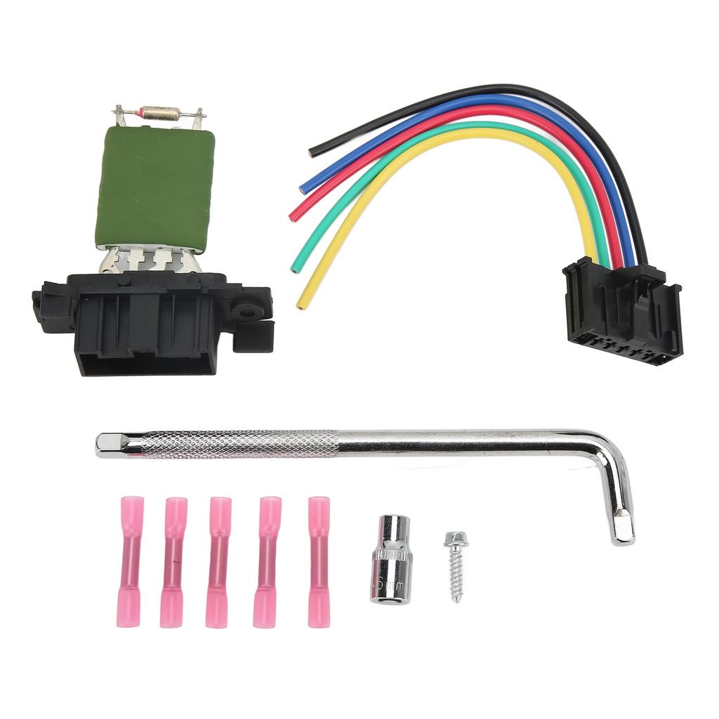 Heater Motor Blower Fan Resistor 13248240 with Harness Tool Kit Replacement for Opel Adam Corsa D