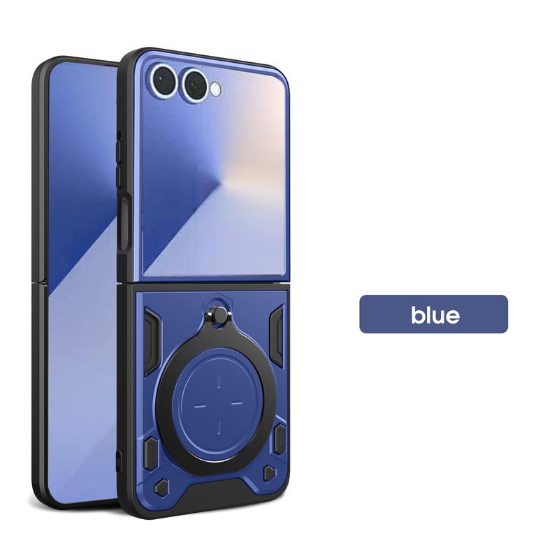 Armor Magnetic Car Holder Protective Cover For Samsung Galaxy Z Flip 7 FE Rotatable Adsorbable Bracket Ring Anti-Drop Flip Cover