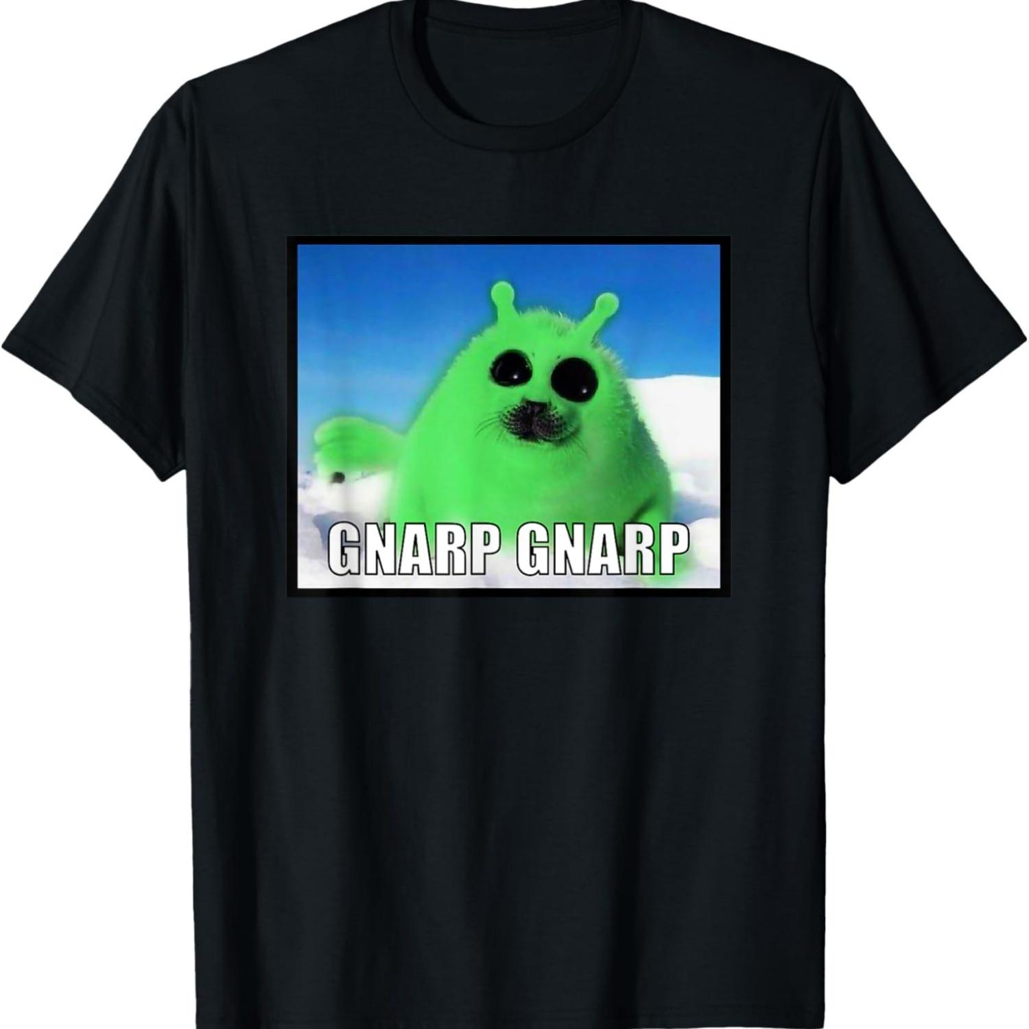 Gnarp Seal Silly Alien Cat Meme Men Women Girls Kids T-Shirt S