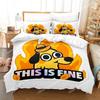 3D Anime Bed Sheet Sets This Is Fine Dog Bedding Set Single Twin Full Queen King Size Bed Set Adult Kid Bedroom Duvet Cover Sets