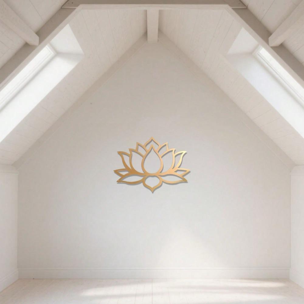 1 pièce Art Mural Mandala Lotus Vintage Sculpture Métal Décor Jardin Intérieur Extérieur Cadeau Spirituel Halloween Noël Bohème Patio Suspendu