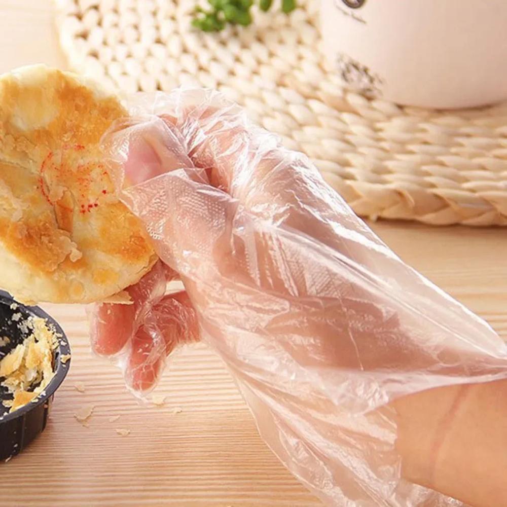 Transparent Eco Friendly Cleaning Gloves for Cooking Kitchen Accessories 100Pcs Disposable Gloves Plastic Gloves