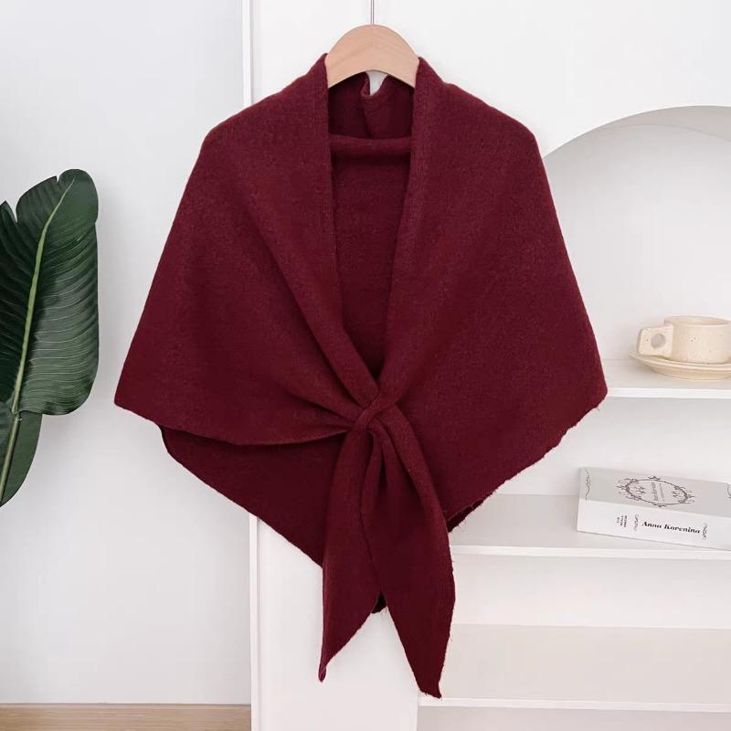 Koreanischer Stil Einfarbiger Strickschal Damen Winter Warm Vielseitiger Nackenwärmer