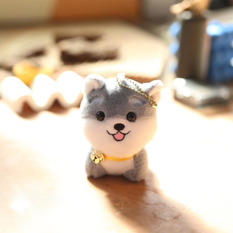 Charming Husky Plush Toy Keychain Fluffy Mini Dog Bag Accessory Soft