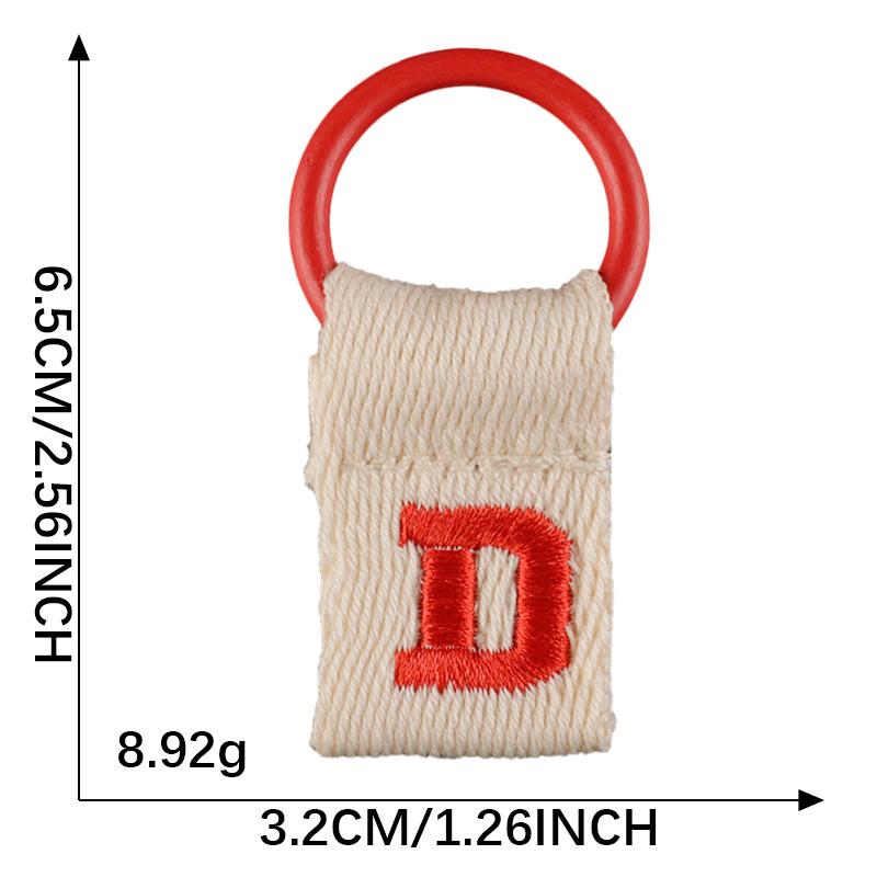 Korean-Inspired Couple Name Tag Backpack Keychain with 26 Letters Embroidered Ribbon