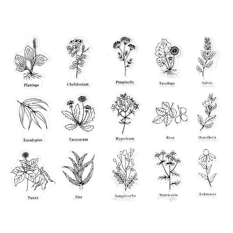 Flower Leaves Plants Silicone Stamp Exquisite Clear Seal Transparent Stamper чистый