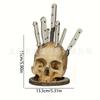 Halloween Skull Fork Knife Decor Spooky Gothic Home Yard Party Ornament