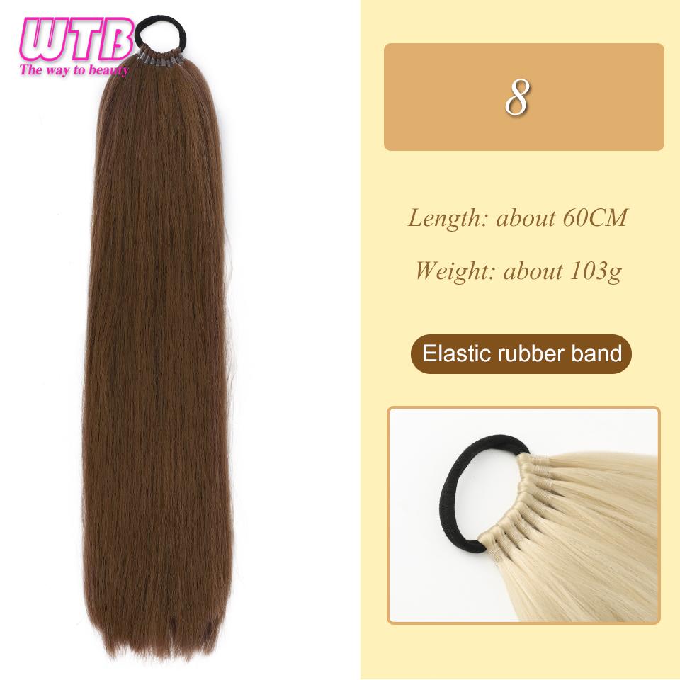 

WTB 23-дюймовый прямой парик с конским хвостом на резинке, синтетический наращивание конского хвоста, термостойкий конский хвост для женщин