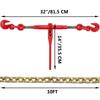 Chain and Binder Kit Ratchet Load Binder 3/8in-1/2in 10ft Chains Hauling