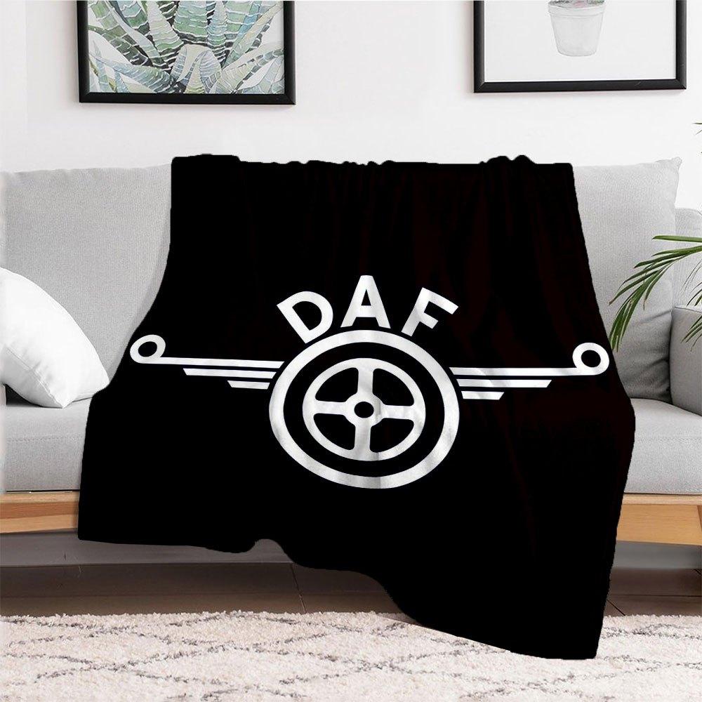 DAF Logo Decal Sticker Car Window Bumper Laptop Vinyl WhiteBlanket Flannel Throw Blanket for Sofa, Bed, Travel, Camping, Office, Couch, Chai