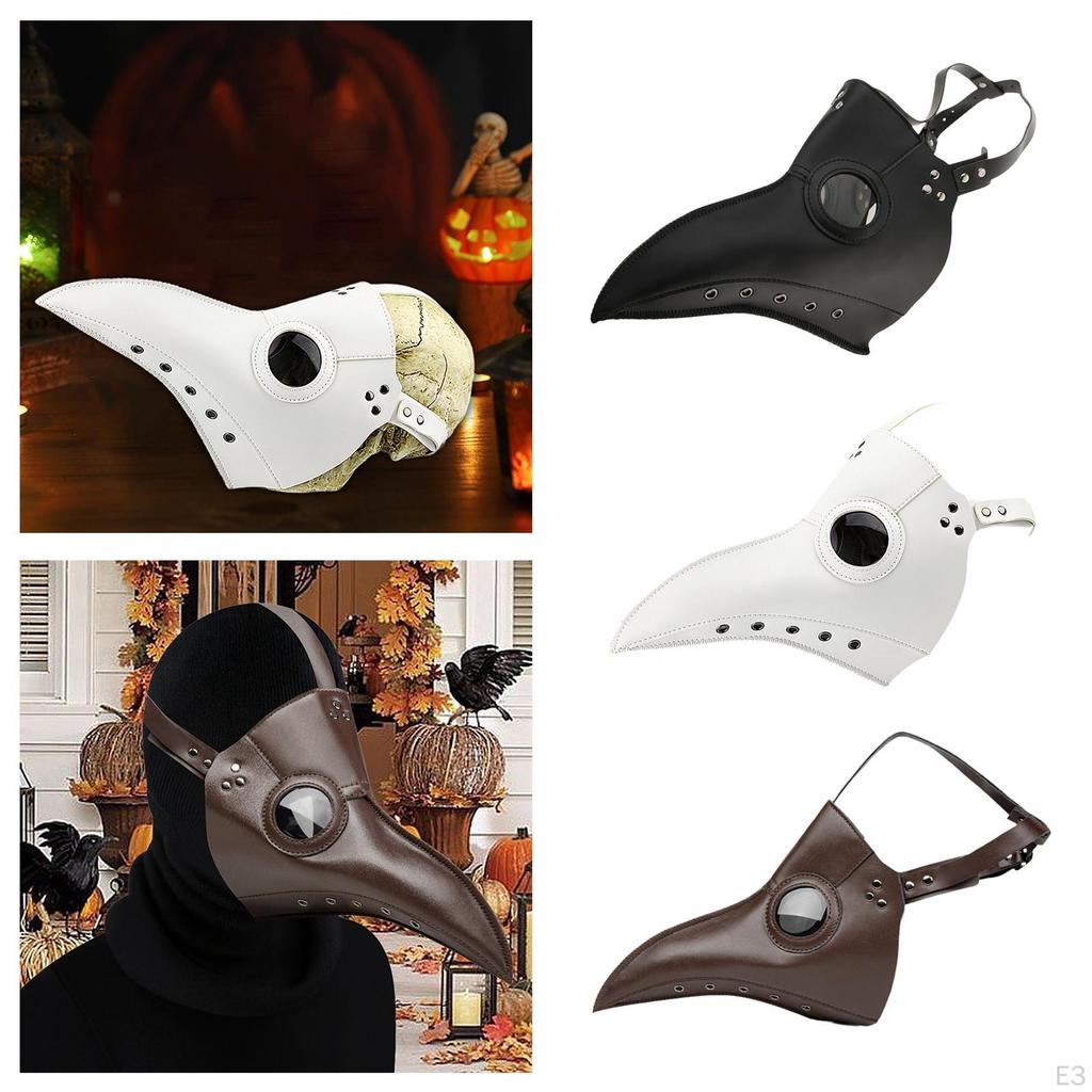 Halloween Steampunk Maske PU-Leder Pestdoktor für Kostümparty Männer Frauen