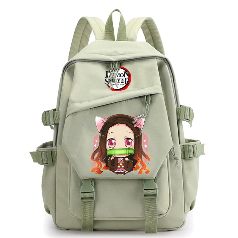 Anime Demon Slayer Ryggsekk Back To Schoolbag for Boy Girl Bookbag for Kid Gaver Menn Dame Reisebag Stor kapasitet ryggsekk