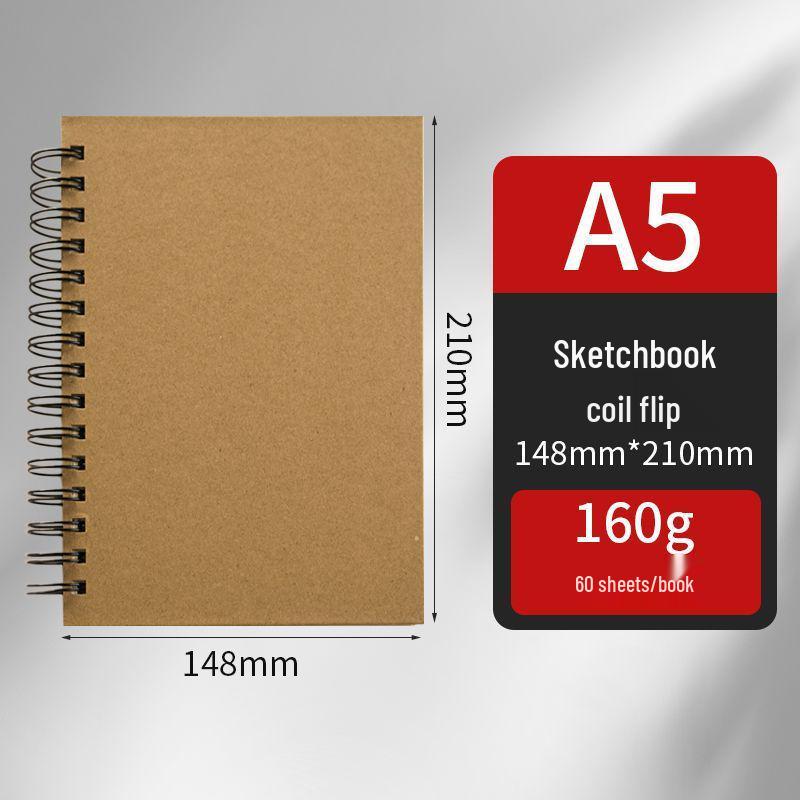Thickened Sketchbook: 16 Coil-Bound Sheets, 8 Drawing Pages for Kids, Free Shipping
