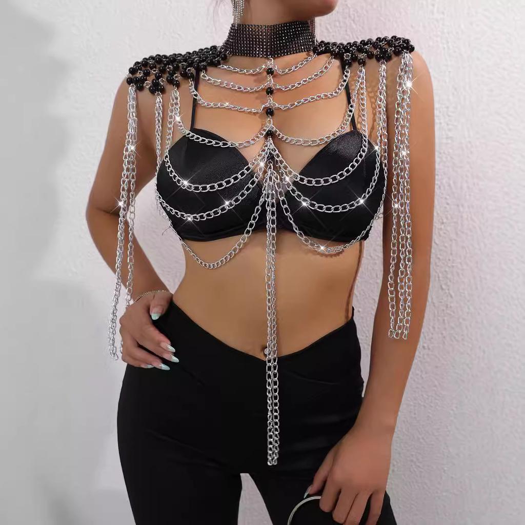 Bead Chain Tassel Body Jewelry Crop Top