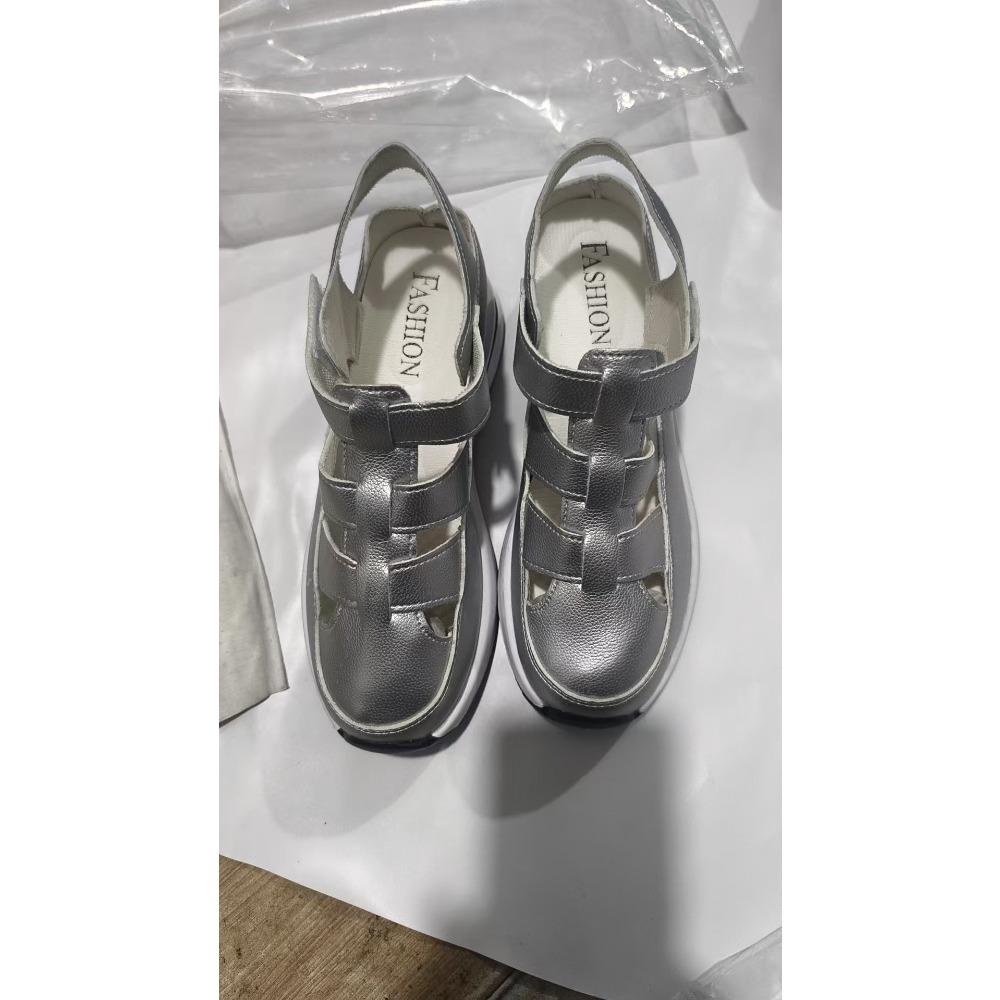 

Дышащие сандалии с открытым носком и поддержкой свода стопы - Женские сандалии на толстой подошве, с перфорацией, легкие, дышащие, прохладные, для улицы и дома 43 серебряный