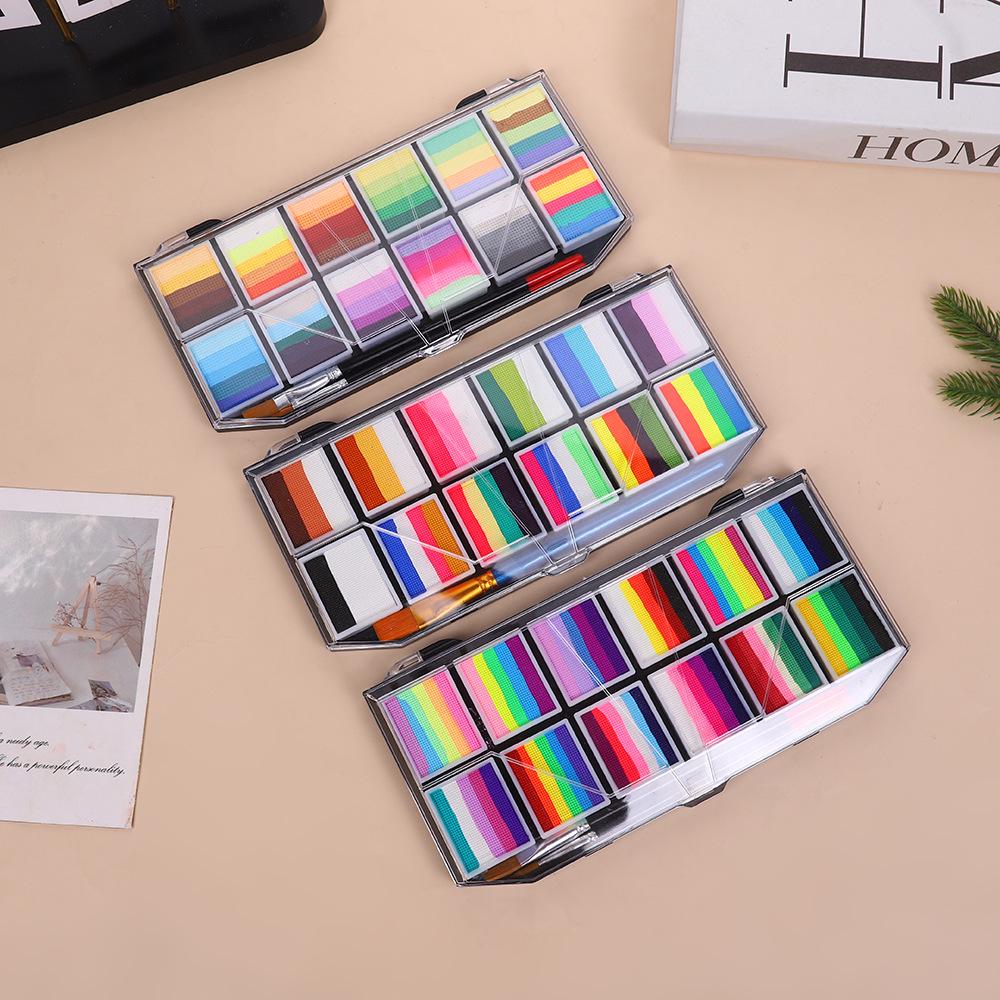 Rainbow Body Paint Palette - Water-Soluble Face & Stage Makeup