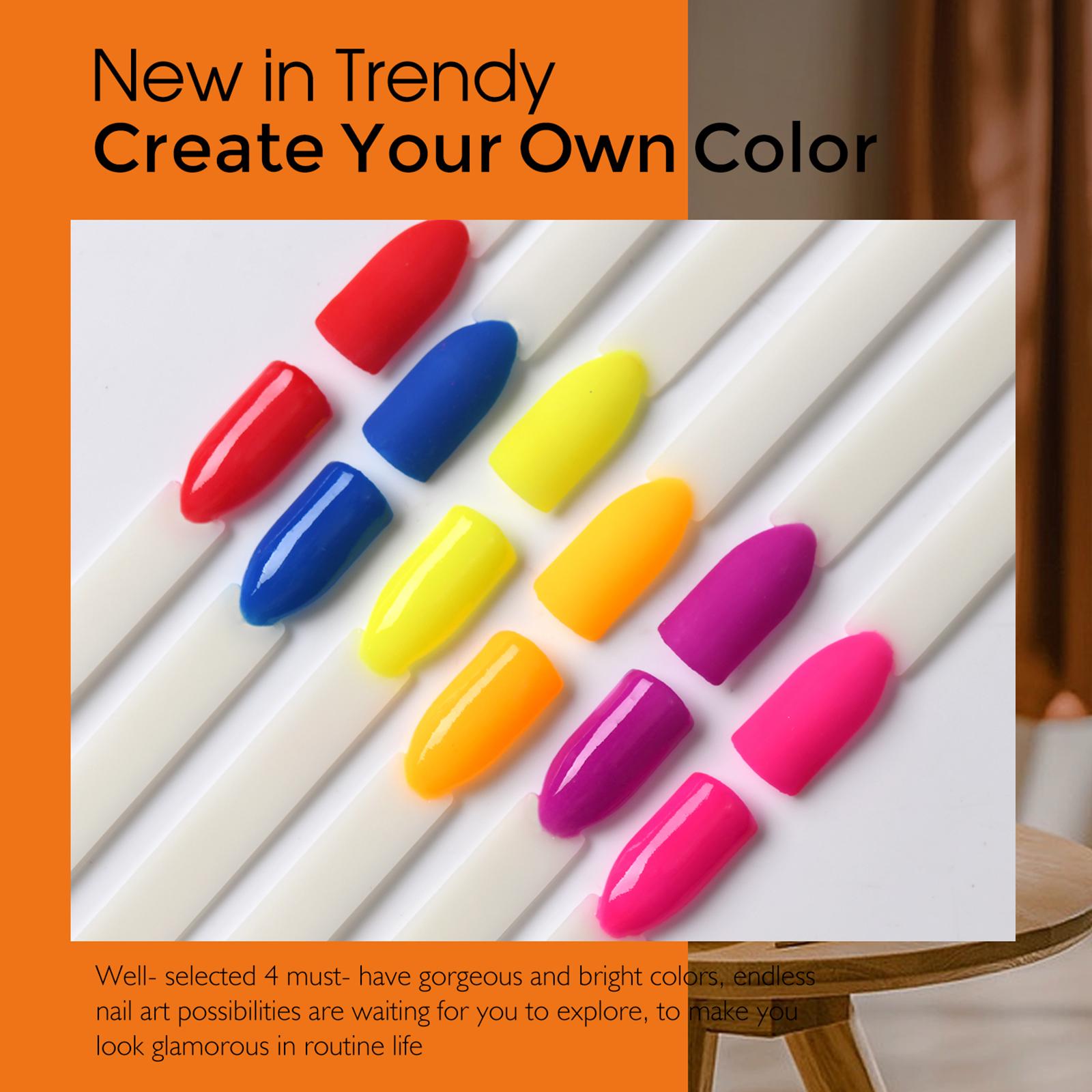 

NOCIS 9 Colors Fluorescence Nail Crystal Powder Set Acrylic Powder Kit LongLasting Nail Art Powder