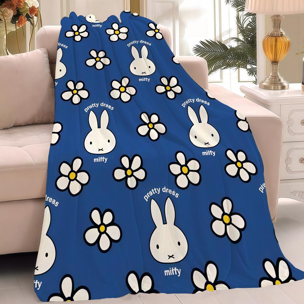 Cartoon cute M-Miffy Blanket Warm Soft Suitable For Bedroom Sofa Bed Living Room Office Travel Camping Gifts
