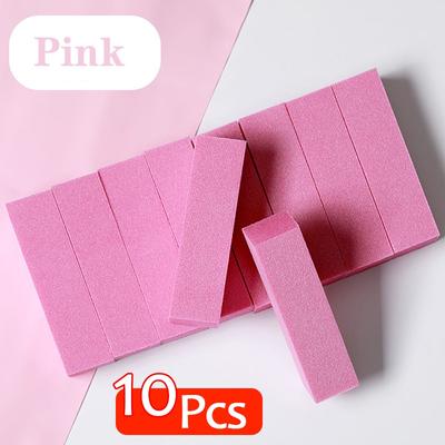 Bloc de limes de ponçage rose, pour pédicure, manucure, soins, éponge, outils d'art des ongles sans blessure