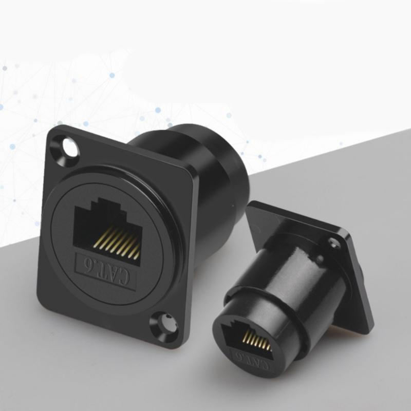 Adattatore Connettore RJ45 Cat6 da Pannello Adattatore RJ45 Femmina a Femmina Modulo Passante con Filettatura Estensione Ethernet di Rete