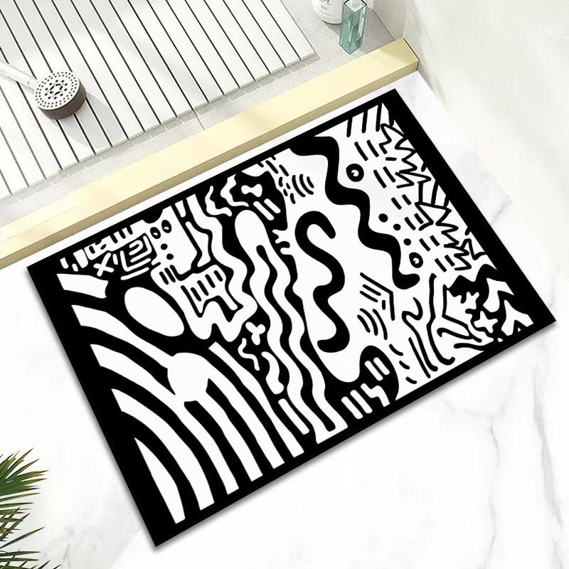 Household Diatom Mud Absorbent Non-slip Quick Dry Mat Bathroom Door Mat Cartoon Cute Funny Mat