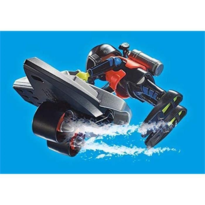 Playmobil - city action scooter de plongée et sauveteur - mixte - gris - 4 ans - multicolore - jouet - enfant
