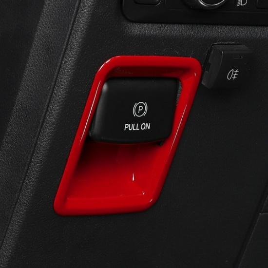 Red Interior Handbrake Switch Panel Cover Trim For Ford F150 -22 Accessories