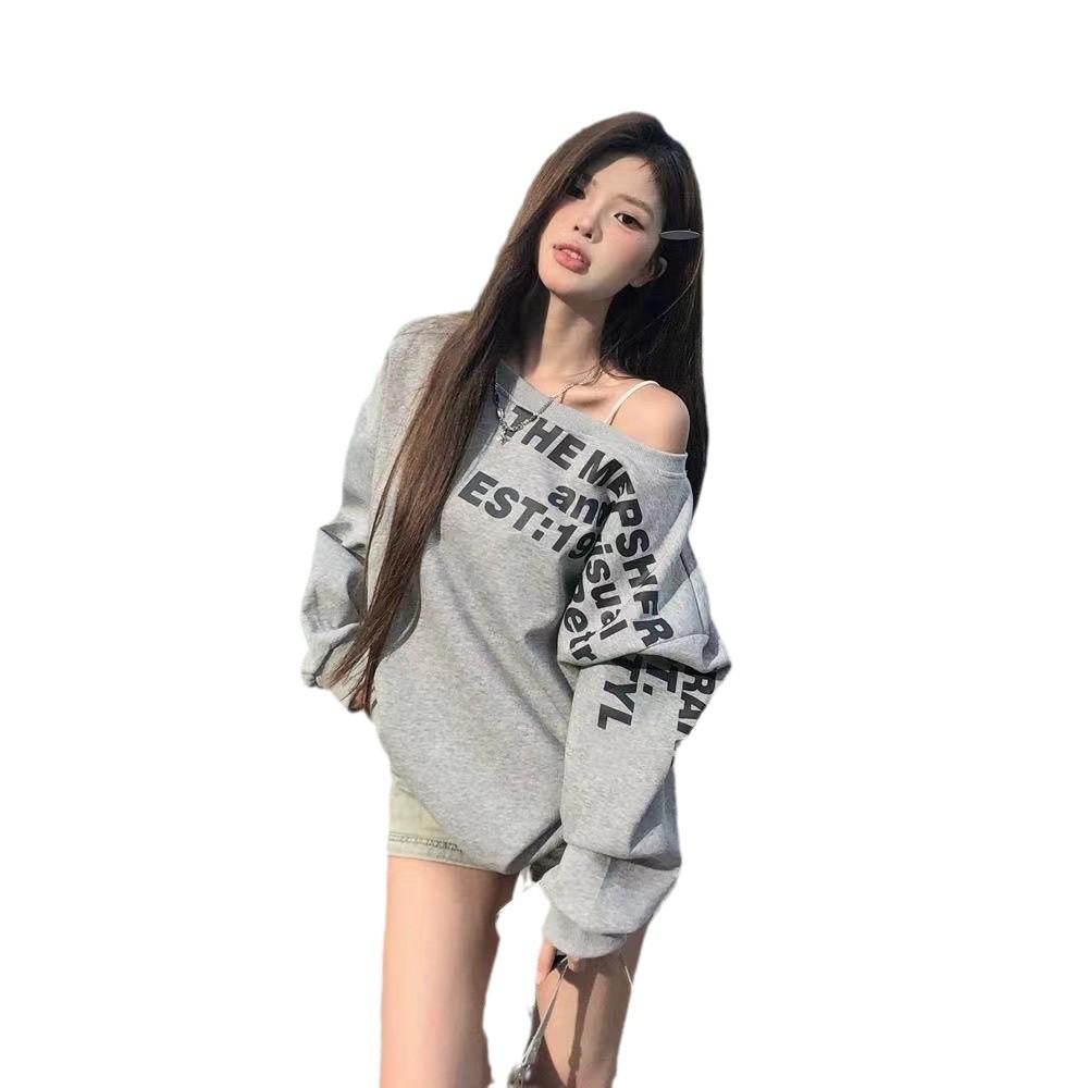 Y2k Sexy Oversize T Shirt Women Streetwear Print Long Sleeve Basic Top Lady Fall Winter Korean Fashion Oversized Tees Shirt