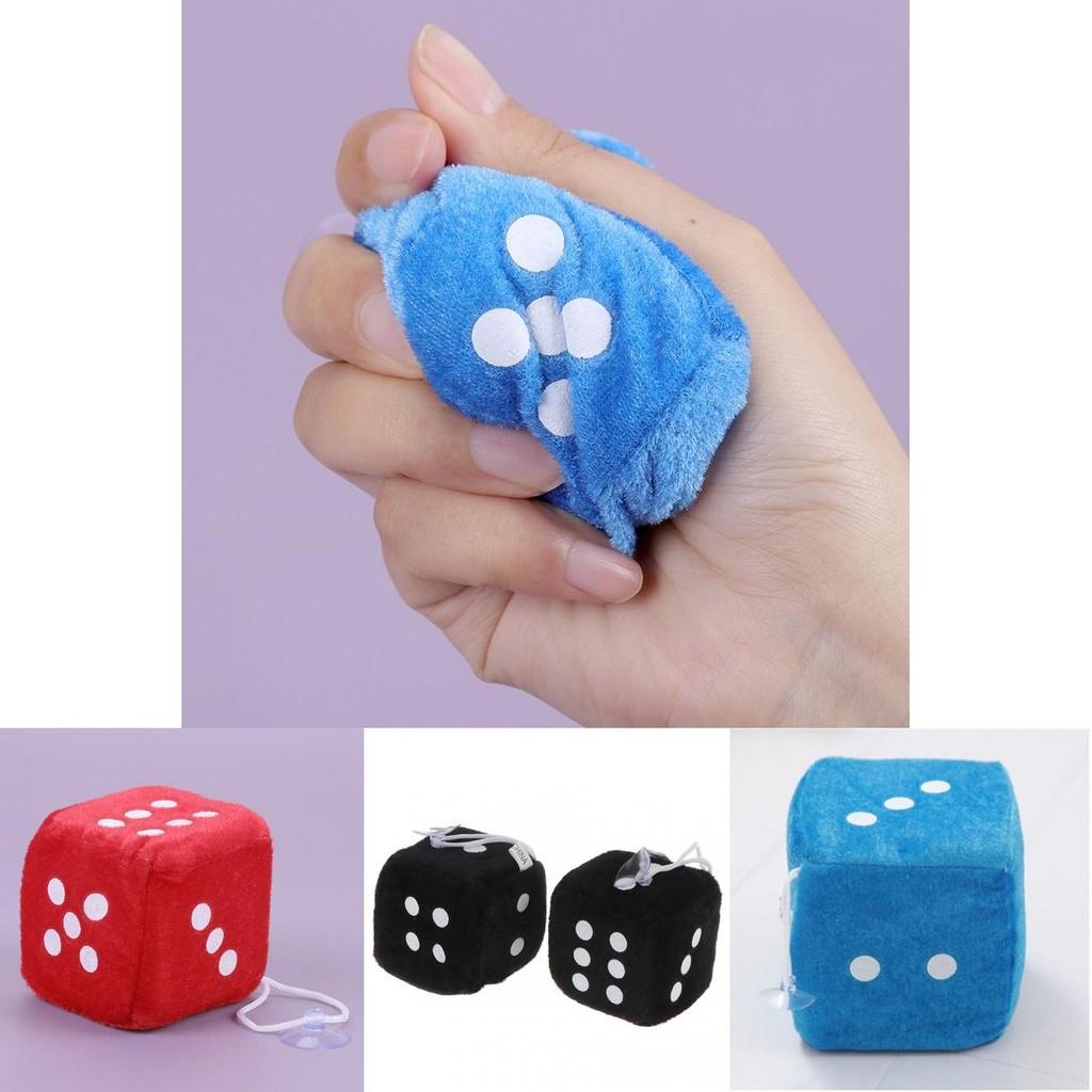 Plush Dice Party Pendant Soft Fluffy Car Decoration