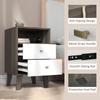 Industrial-Scandinavian Mix Bedside Table, with Drawers and Shelf