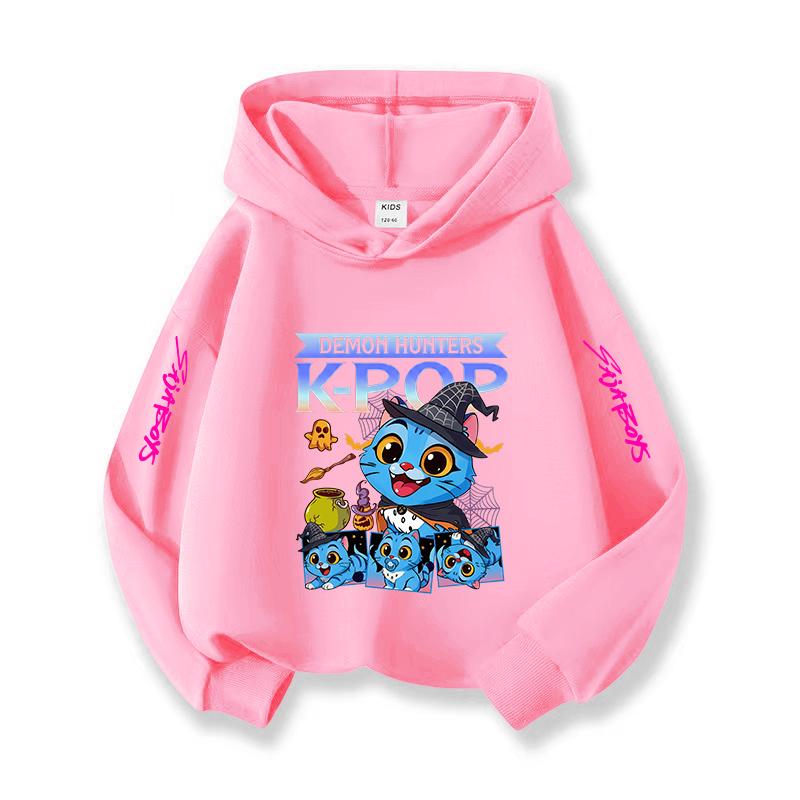 

K-pop Хэллоуин Детская толстовка с капюшоном Рождественская повседневная одежда Корейский стиль Уютный топ для детей Девочек Мальчиков Праздничный подарок 100