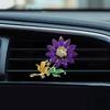 Blomst Luftfrisker Bilklemme Universell Enkel Installasjon Bling Falsk Krystall Solsikke Bildiffusor Ventilasjonsklemme Auto Interiørdekor