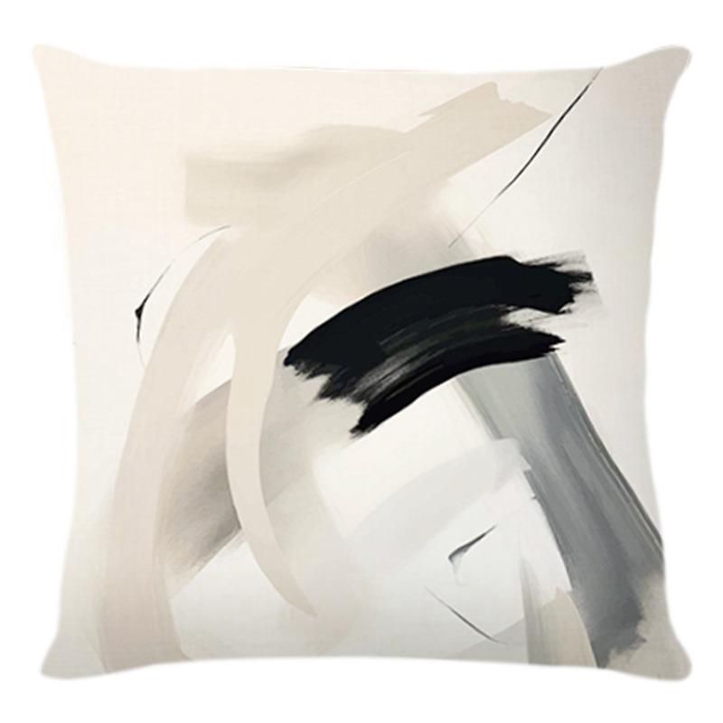 Ink Geometric Print Home Decor Pillowcase Bedroom Living Room Sofa Decoration Polyester Cushion Cover With Zipper