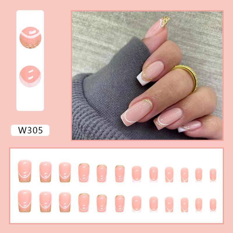 European And American Nail Art Pieces, Sweet And Cool Wind Nails, Matte Texture, Comic Style White, Long Ballet Wearing Nail