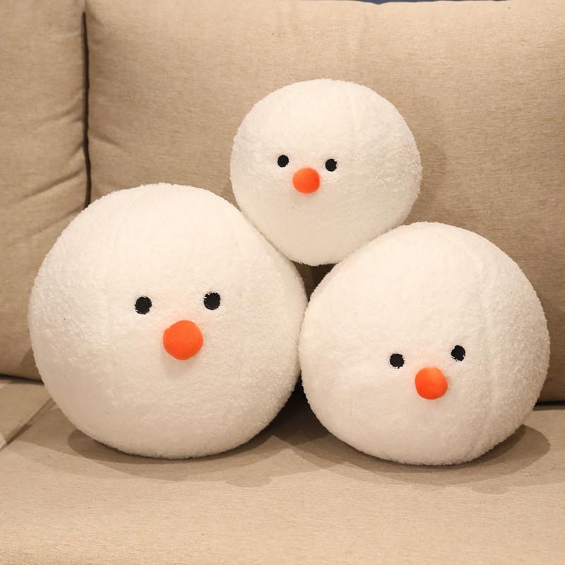 Adorable White Snowman Plush Doll Cushion For Christmas Perfect Holiday Gift For Kids