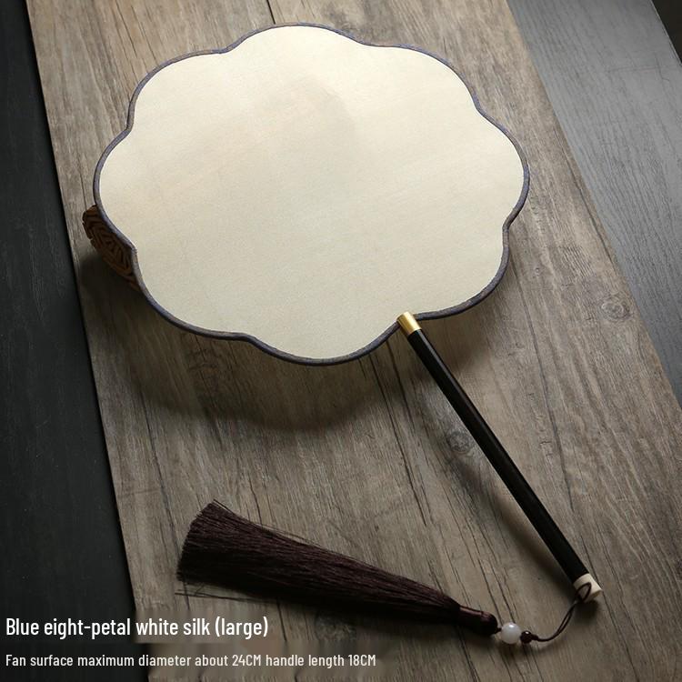 Vintage Silk Hand-Painted Gongbi Fan - Classic Chinese Round Palace Design