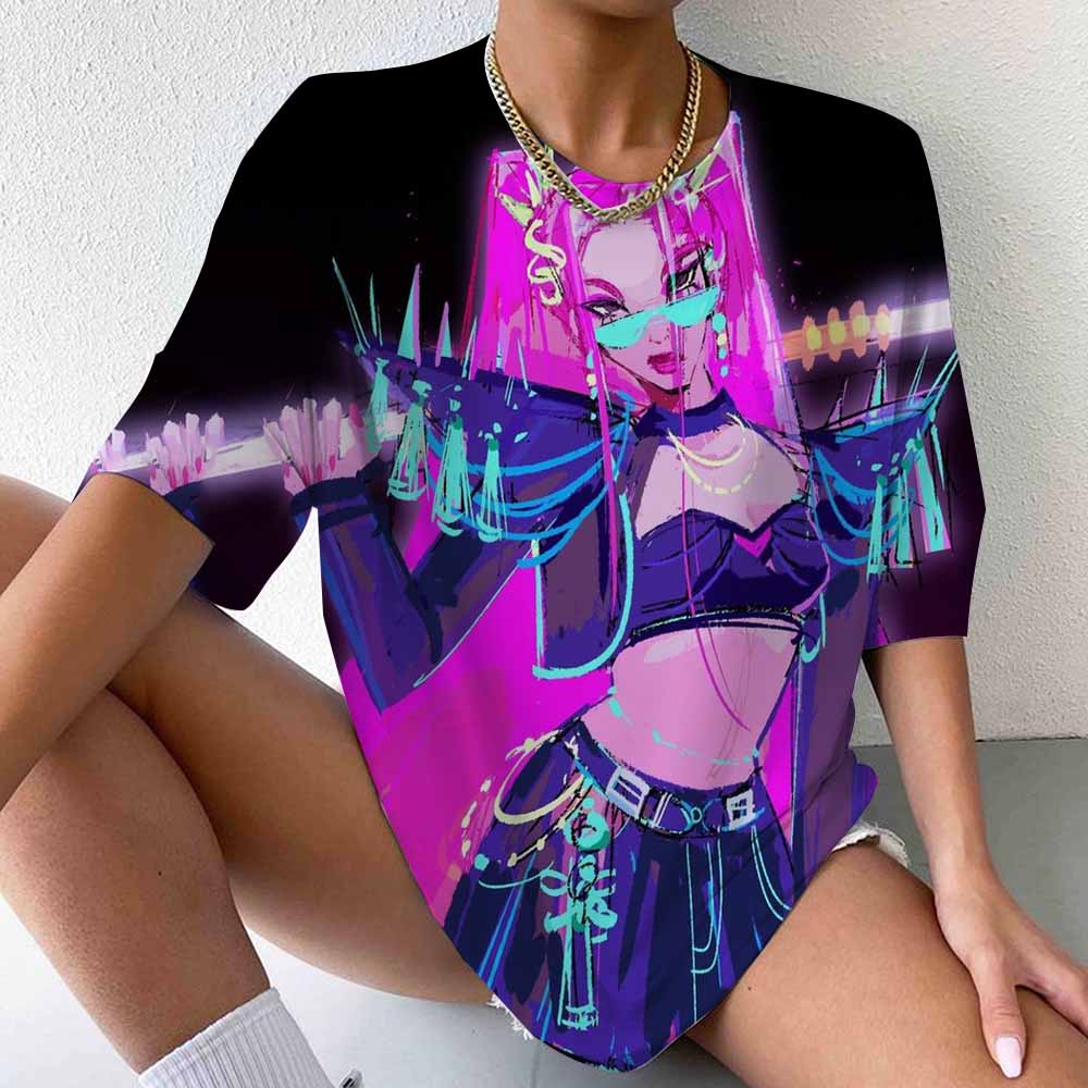 Kawaii Snoopy Print T-shirts Tops for Women Lady Summer Children T-shirts Casual O-neck Snoopy Print T-shirts