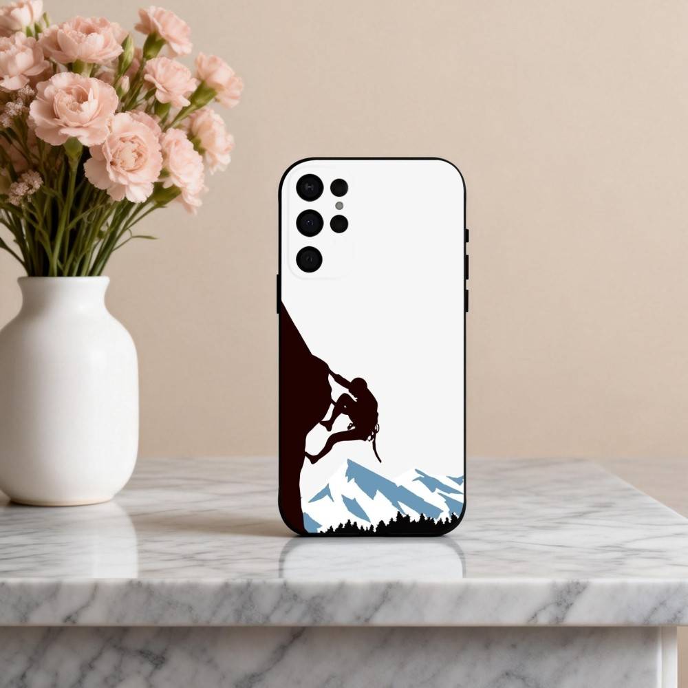 R-Rock C-Climbing Wall Art Phone Case For Samsung S25,S24,S21,S22,S23,S30,Ultra,S20,Plus,Others Soft Black Case